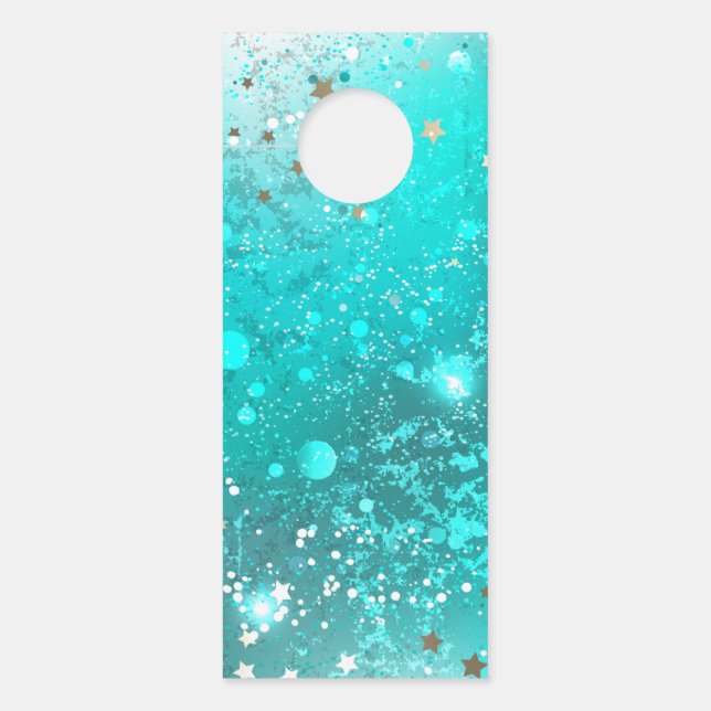 Aviso De Porta Fundo do Mint Turquoise Foil (Frente)