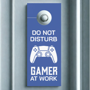 Aviso De Porta Gamer Moderno No Trabalho - Controlador De Jogo Pe