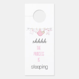 Aviso De Porta Garota Rosa Bonita Dormindo Linha De Vestido