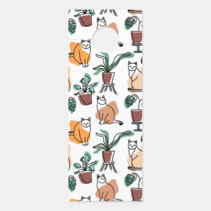 Aviso De Porta Gatos e flores para desenho de linhagens