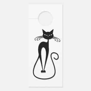 Aviso De Porta Gatos Negros Brancos Com Espinha Branca Aqui