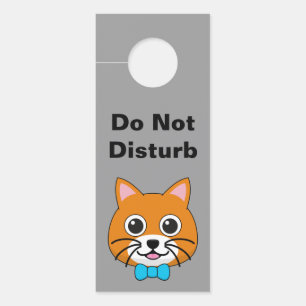 Aviso De Porta Gengibre Feliz e Bonito com Papillon Personaliza