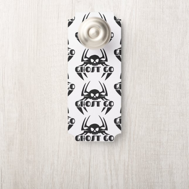 Aviso De Porta Ghost Go Spooky Season (Na maçaneta)