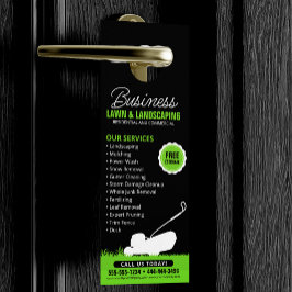 Aviso De Porta Green Black Lawn Landscaping Service Lawncare Mow