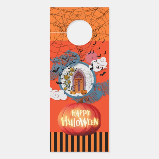 Aviso De Porta Halloween Assustador (Frente)