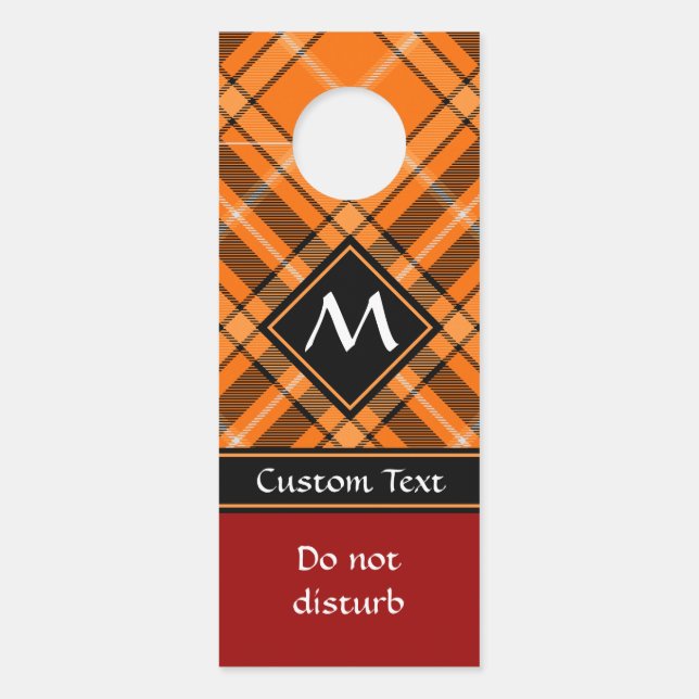 Aviso De Porta Halloween Orange Tartan (Frente)
