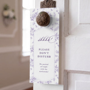 Aviso De Porta Hotel de Casamento Lavender Vintage Floral Toile F