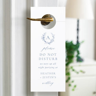 Aviso De Porta Hotel Victorian Dusty Blue Wedding