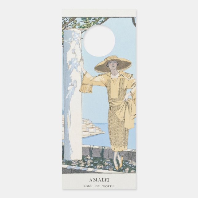 Aviso De Porta Ilustração Vintage Italy Amalfi (Frente)