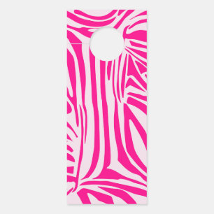 Aviso De Porta Impressão zebra rosa