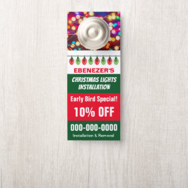 Aviso De Porta Instalação das luzes de Natal de 3,5" x 8,5"