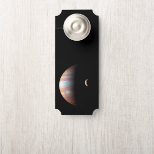 Aviso De Porta Júpiter Planeta Gigante Gasoso & Io Lua Galileana