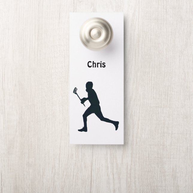 Aviso De Porta Lacrosse Personalizada (Na maçaneta)
