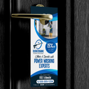 Aviso De Porta Lavagem Azul de Alta Pressão Lavagem de Casas
