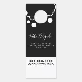 Aviso De Porta Lavagem de Carros Minimalista Logo de Detalhes Móv