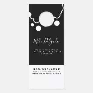 Aviso De Porta Lavagem de Carros Minimalista Logo de Detalhes Móv
