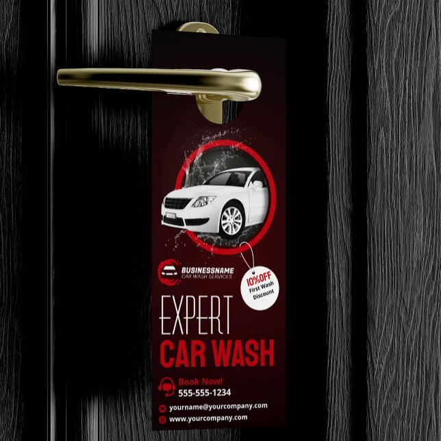 Aviso De Porta Lavagem de Carros Moderna Detalhes Automotivos Cer (Criador carregado)