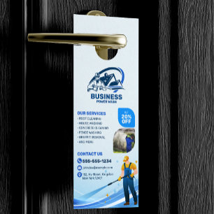 Aviso De Porta Lavagem Moderna com Hidrojateamento Limpeza de Cas