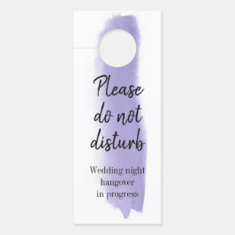 Aviso De Porta Lavanda Traço De Pincel De Aquarela Não Incomodar