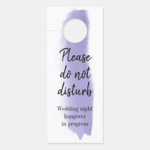 Aviso De Porta Lavanda Traço De Pincel De Aquarela Não Incomodar