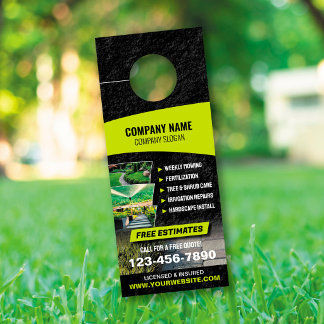 Aviso De Porta Lawn Care Door Hanger Landscaping Door Hanger