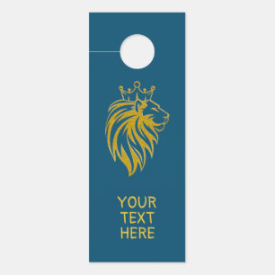 Aviso De Porta Leão Com Coroa - Estilo Dourado 2