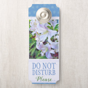 Aviso De Porta Lilium "Casa Blanca" [Sinal de maçaneta]