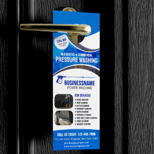 Aviso De Porta Limpeza de Casas com Lavagem a Pressão Blue Power