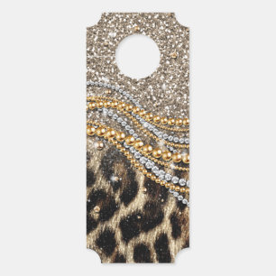 Aviso De Porta Linda Trendência Leopard Faux Impressão Animal