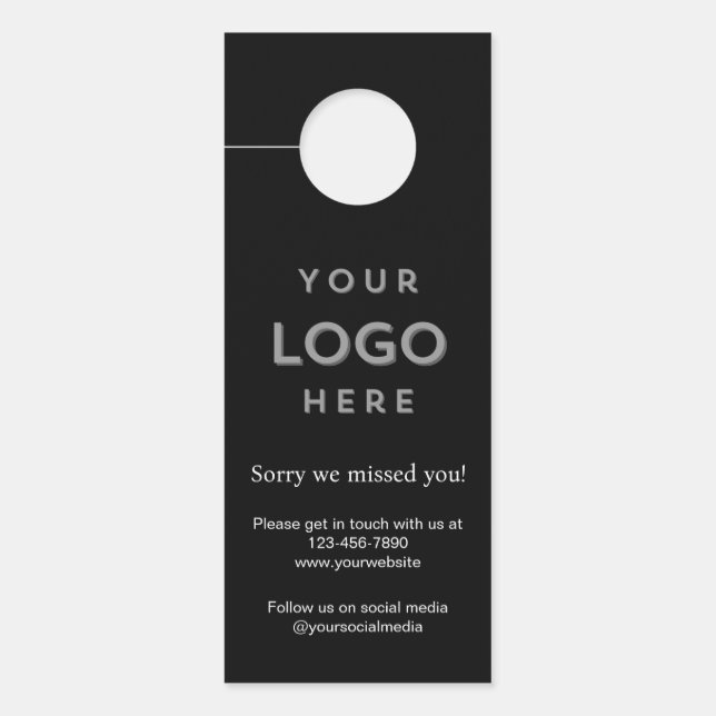 Aviso De Porta Logo Sorry We Missed You Promotional Business (Frente)