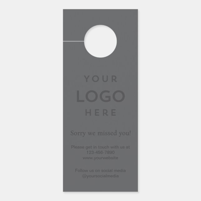 Aviso De Porta Logo Sorry We Missed You Promotional Business (Frente)