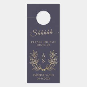 Aviso De Porta Logotipo De Casamento De Monogramas Personalizado