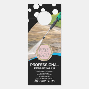 Aviso De Porta Logotipo Minimalista de Lavagem Profissional sob P