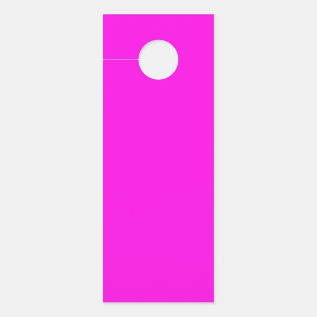 Aviso De Porta Magenta Brilhante (cor sólida) (Frente)