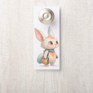 Aviso De Porta Magical Paint-Splashed Rabbit-Cat Creature