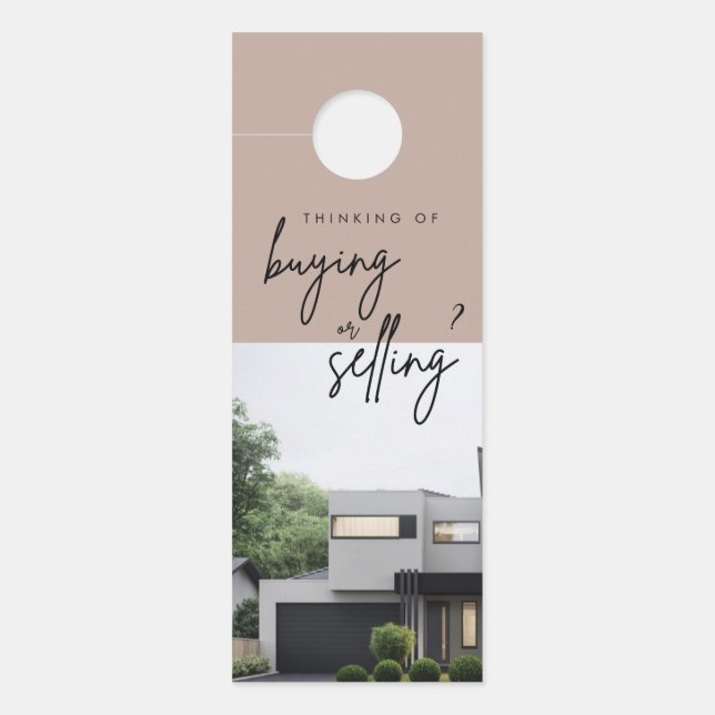 Aviso De Porta Marketing da porta do imóvel moderno (Frente)