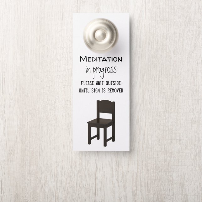 Aviso De Porta Meditação em Perigo de Porta em Andamento (Na maçaneta)