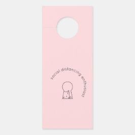 Aviso De Porta Mínimo de Humor Gato de Distância Social