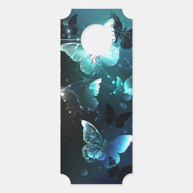 Aviso De Porta Mint Night Butterflies (Frente)