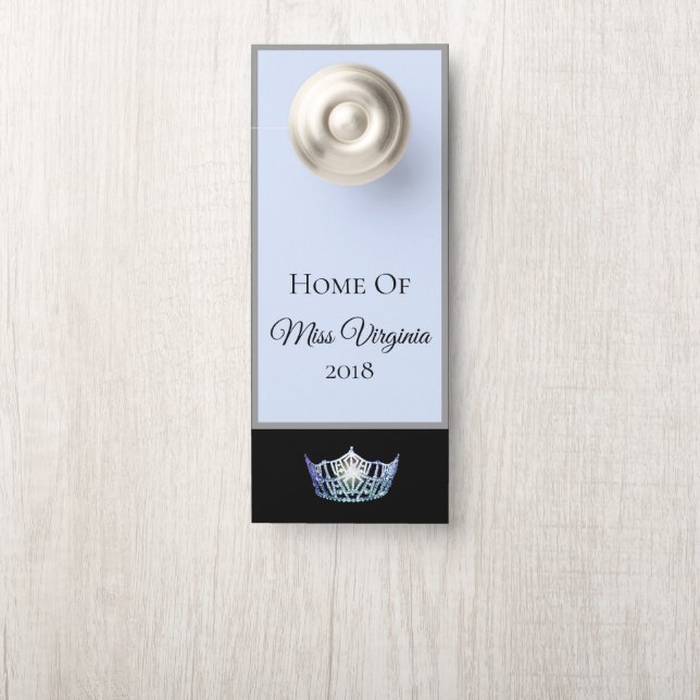 Aviso De Porta Miss América estilo Pageant Blue Crown Door Hanger (Na maçaneta)