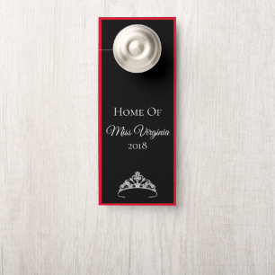 Aviso De Porta Miss América estilo Pageant SLVR Crown Door Hange