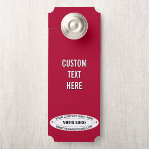 Aviso De Porta Modelo de Placa de Porta com Texto de Logotipo de 