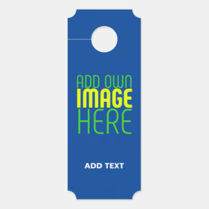 AVISO DE PORTA MODELO DE TEXTO DE IMAGEM AZUL DE COBALÃO EDITÁVEL