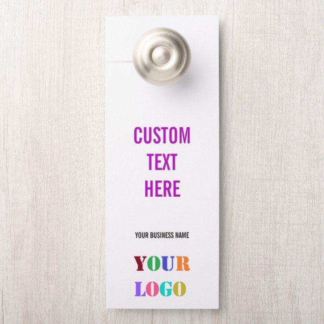 Aviso De Porta Modelo do cabide de porta de texto personalizado d (Na maçaneta)