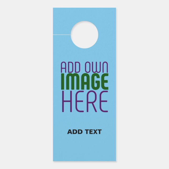 AVISO DE PORTA MODERNO EDITABLE SWAG SKY BLUE IMAGE TEXTO MODELO (Frente)