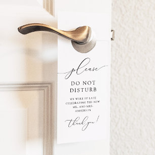 Aviso De Porta Moderno Minimalista Não Perturbe Casamento Hotel