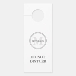 Aviso De Porta Monograma Cinza White Hotel Guest não perturba Doo