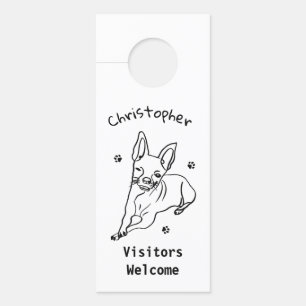 Aviso De Porta Na moda Chihuahua: Decor Personalizado de Arte em 