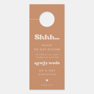 Aviso De Porta Na moda retro Açúcar Marrom Casamento Não perturba