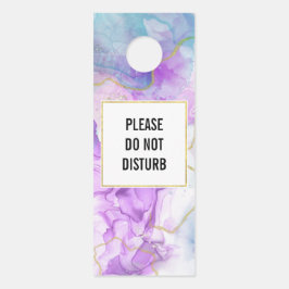 Aviso De Porta Não Incomodar Cores Roxos, Verdes, Rosa Que Fluem